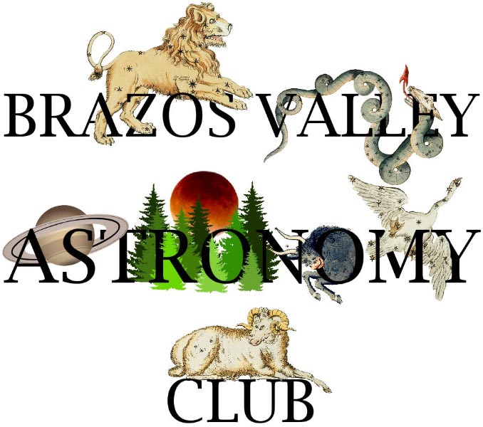 Illustrated letters in Brazos Valley Astronomy Club