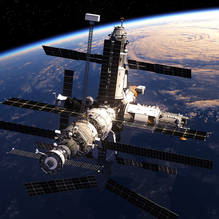 ISS flying over Earth